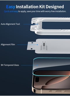 Tersely [3 Pack] Screen Protector for iPhone 16 Pro 6.3-inch with Auto Alignment Kit, Tempered Glass Film Bubble Free Full Coverage, HD Clear  - Image 2