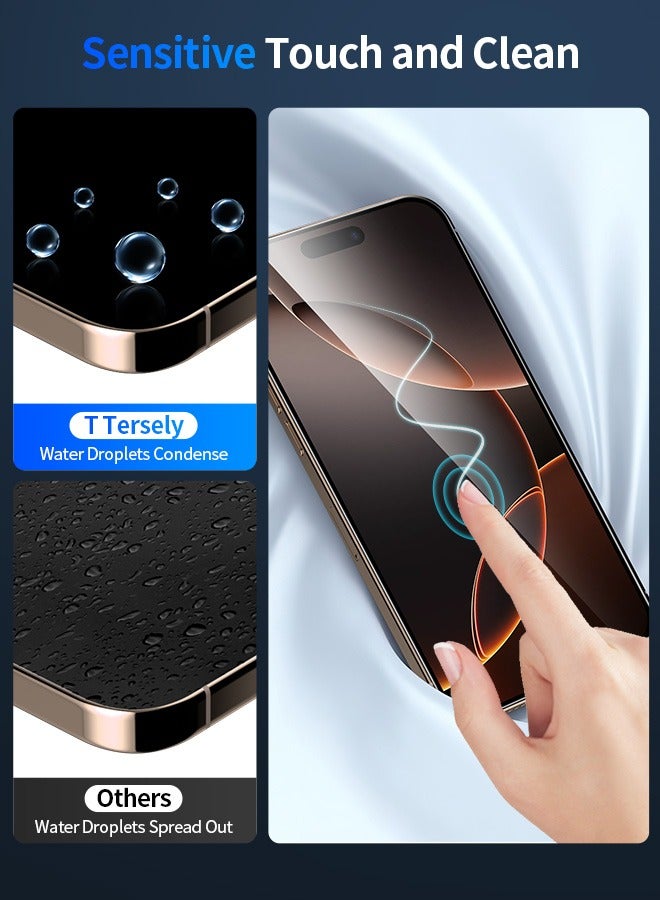 بشكل مختصر حامي شاشة لآيفون 16 برو 6.3 بوصة مع عدة محاذاة تلقائية، غطاء كامل HD واضح - Image 4