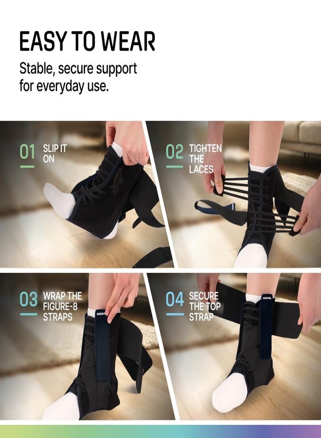 MODVEL Slim Lace Up Ankle Brace, Adjustable Ankle Braces for Men, Ankle Brace for Women, Ankle Support for Women – Figure 8 Ankle Brace Strapping with Soft Pads for Sprained Joint Stability Ankle Wrap - Image 5
