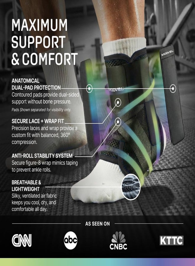 MODVEL Slim Lace Up Ankle Brace, Adjustable Ankle Braces for Men, Ankle Brace for Women, Ankle Support for Women – Figure 8 Ankle Brace Strapping with Soft Pads for Sprained Joint Stability Ankle Wrap - Image 2