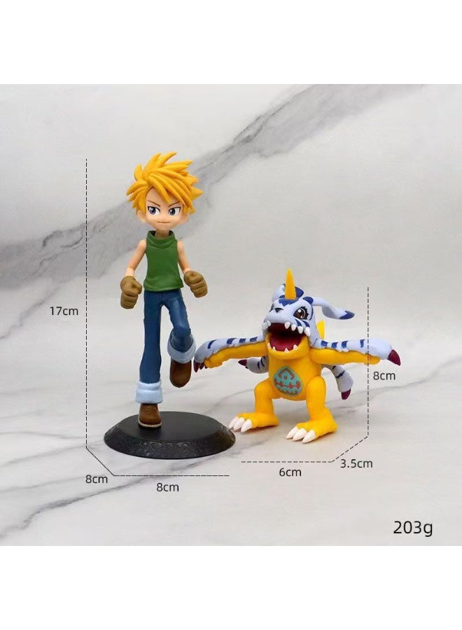 هالامودو ديجمون 2 قطعة مجموعة 17 سم ايشيدا ياما وغابومون منضدية مرسومة باليد ديكور دمية نموذج - Image 1