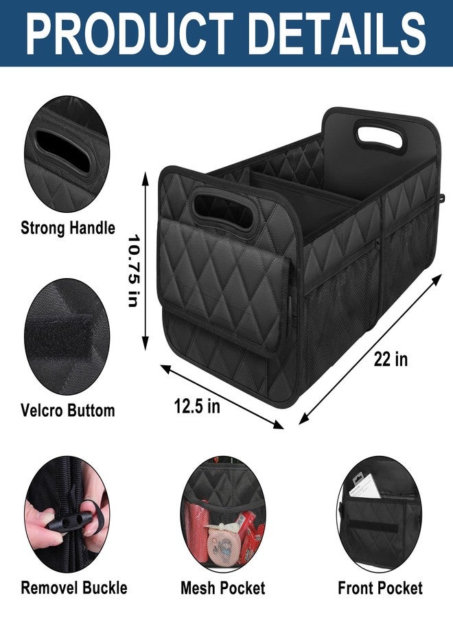 Deosk Car Trunk Organizer for SUV, Car Organizers and Storage with 6 Pocket, Car Accessories for Women/Men 50LWaterproof Polyester Trunk Organizer, Black - Image 4
