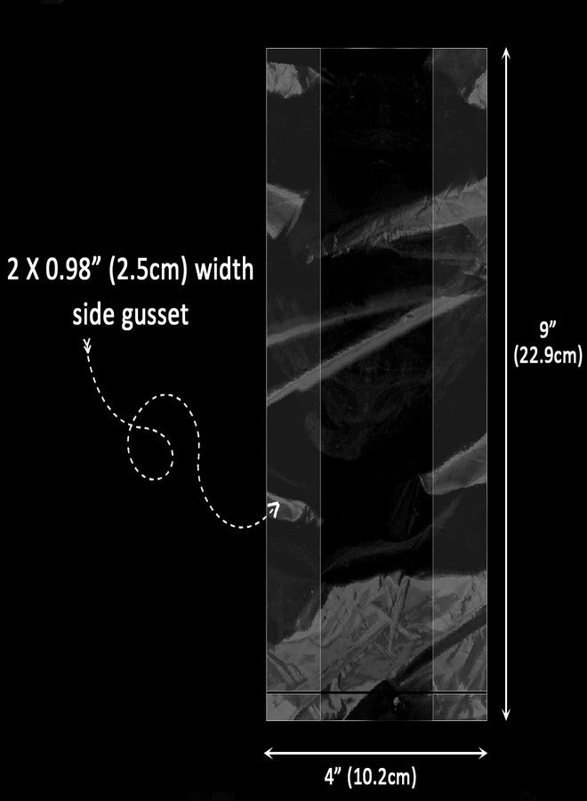 Belinlen 300 Pack 4” x 9” Plastic Poly Treat Bags - Side Gusset- Cookie Bags Pastry Bag Multi-purpose Plastic Gift Bag Perfect for Pastries, Candy Cookies, With Colorful Twist Ties(Translucent) - Image 5
