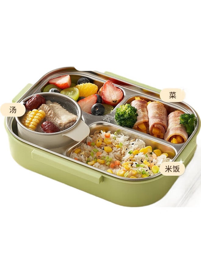 Joyoung 316l Lunch Box For Students And Office Workers, Bento Box With Chopsticks And Spoon, Large Capacity Four-c Partment Meal Container 1500ml White - Image 3