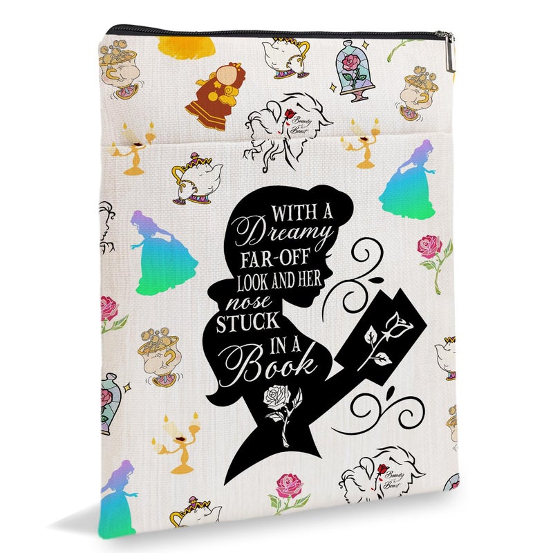 jepuyaya Princess Dreamy Book Sleeve, Beauty Inspired Book Sleeve, Fairytale Lover Gift A Tale as Old as Time Gift Book Cover, Paperback Book Cover with Zipper6JB036 - Image 1