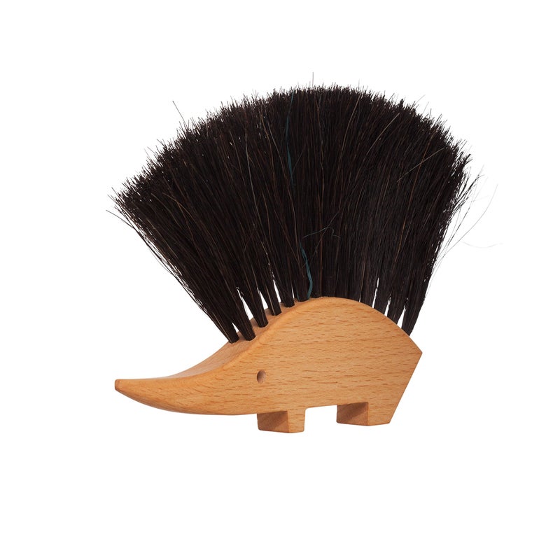REDECKER Hedgehog Table Brush, Natural Horsehair Bristles, 4-1/2 x 5-1/2 inches, Versatile Hand Brush in a Decorative Shape - Horse Hair Brush for Table - Hedgehog Duster - Made in Germany - Image 2