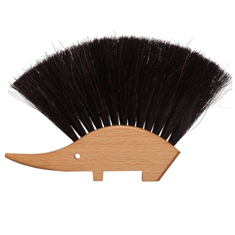 REDECKER Hedgehog Table Brush, Natural Horsehair Bristles, 4-1/2 x 5-1/2 inches, Versatile Hand Brush in a Decorative Shape - Horse Hair Brush for Table - Hedgehog Duster - Made in Germany - Image 1