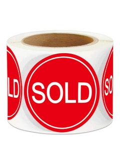 Well Tile 2 Inch Sold Stickers Fluorescent Red Sold Labels Sold Point Of Sale Pricing Inventory Control Labels For Retail Store Shop Tag Yard Sale 500 Pcs  - Image 1