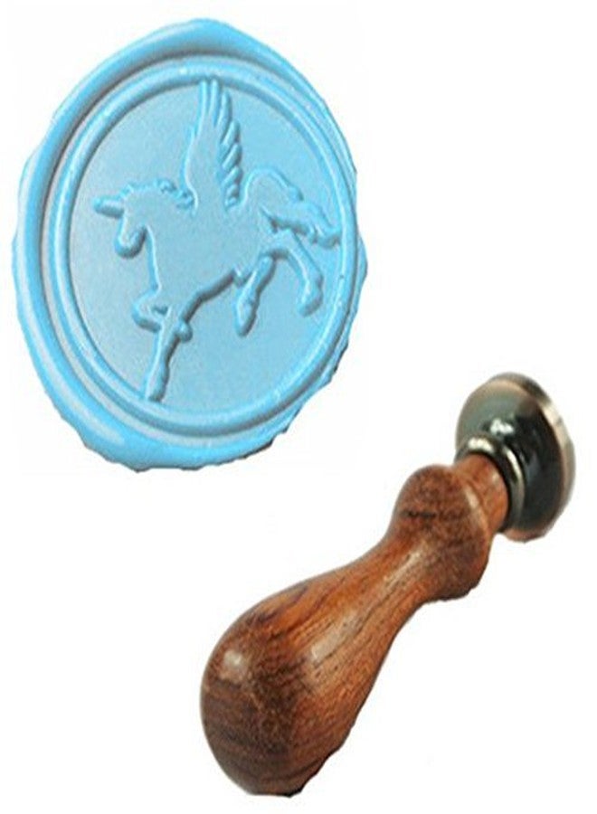 MDLG Magical Winged Unicorn Wax Seal Stamp Pegacorn Mythical Beast Seal Rosewood Handle Set Fantasy Wedding Invitation, Fairy Tale Stationery,Dream Journal, DIY Crafting, Christmas Card Gift Wrap Seal