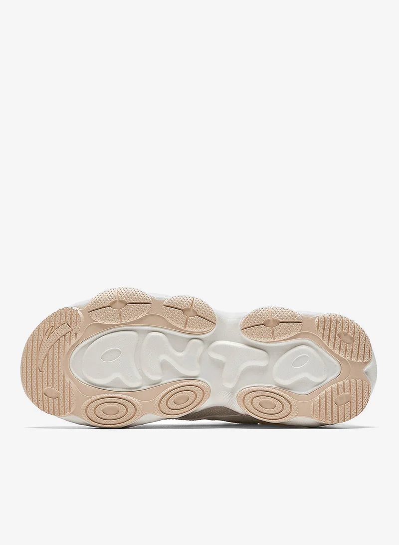 Anta Beige/White/Khaki Women’s Chunky Low-Top Sneakers – Thick Sole Casual Shoes for Women | Best Price UAE