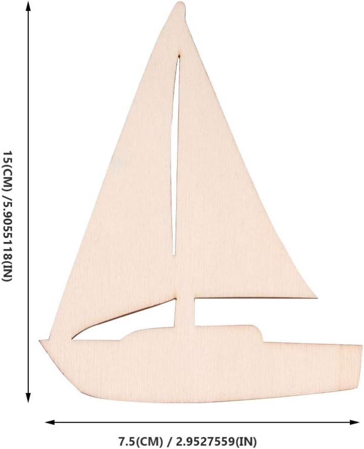 كلاراكو 18 قطعة من قطع الخشب غير المكتملة من كلاركو، ذيل حورية البحر، مرساة القارب، شرائح خشبية، زينة خشبية بحرية، لمشاريع فنية يدوية الصنع، زخارف الطلاء - Image 2