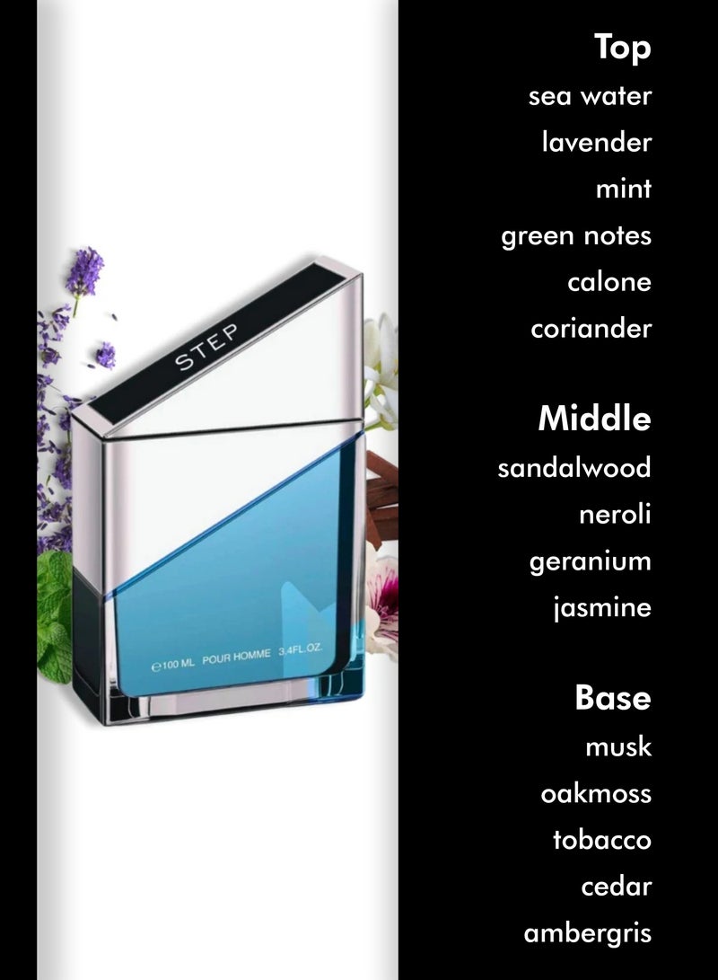 SAIF AL FARES Step Perfume for Men (Aquatic, Mint) 100ML - Image 3