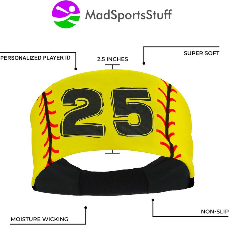 MadSportsStuff Softball Headband for Girls with Jersey Number (Numbers 00-39) - Image 4