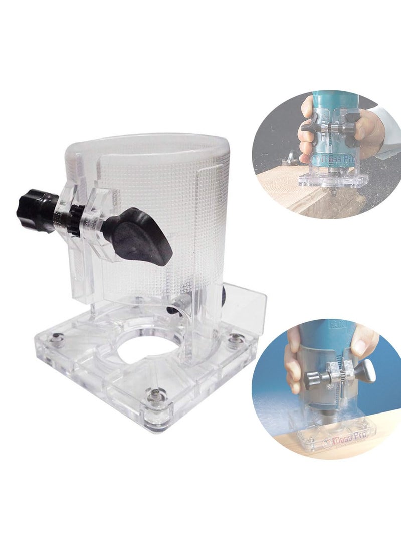 Mass Pro Universal Trimmer Shield with Base 65mm Clear Adjustable Shield 2 Knobs Woodworking Machine Parts