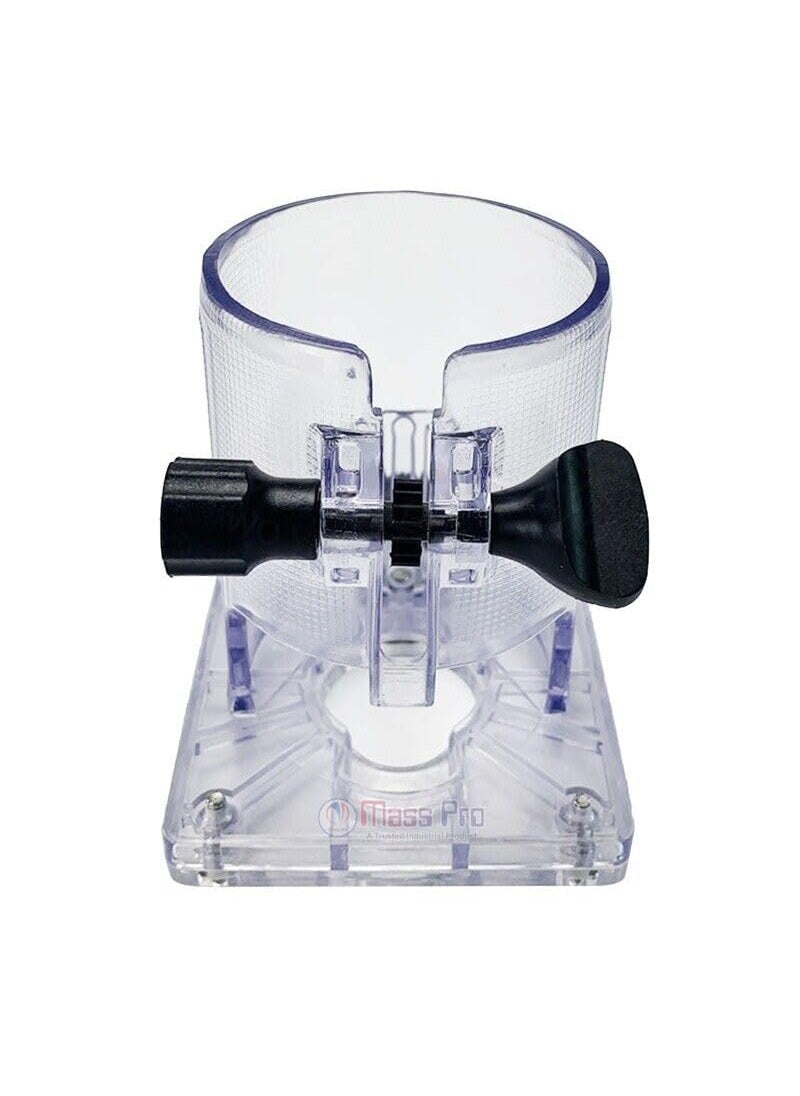 Mass Pro Universal Trimmer Shield with Base 65mm Clear Adjustable Shield 2 Knobs Woodworking Machine Parts