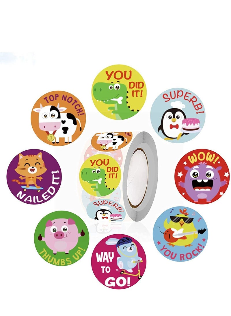 SYOSI Reward Stickers for Teachers, Well Done Motivational Animal, for Kids, School on Sheets, Teacher Supplies for Classroom, Potty Training - Image 1