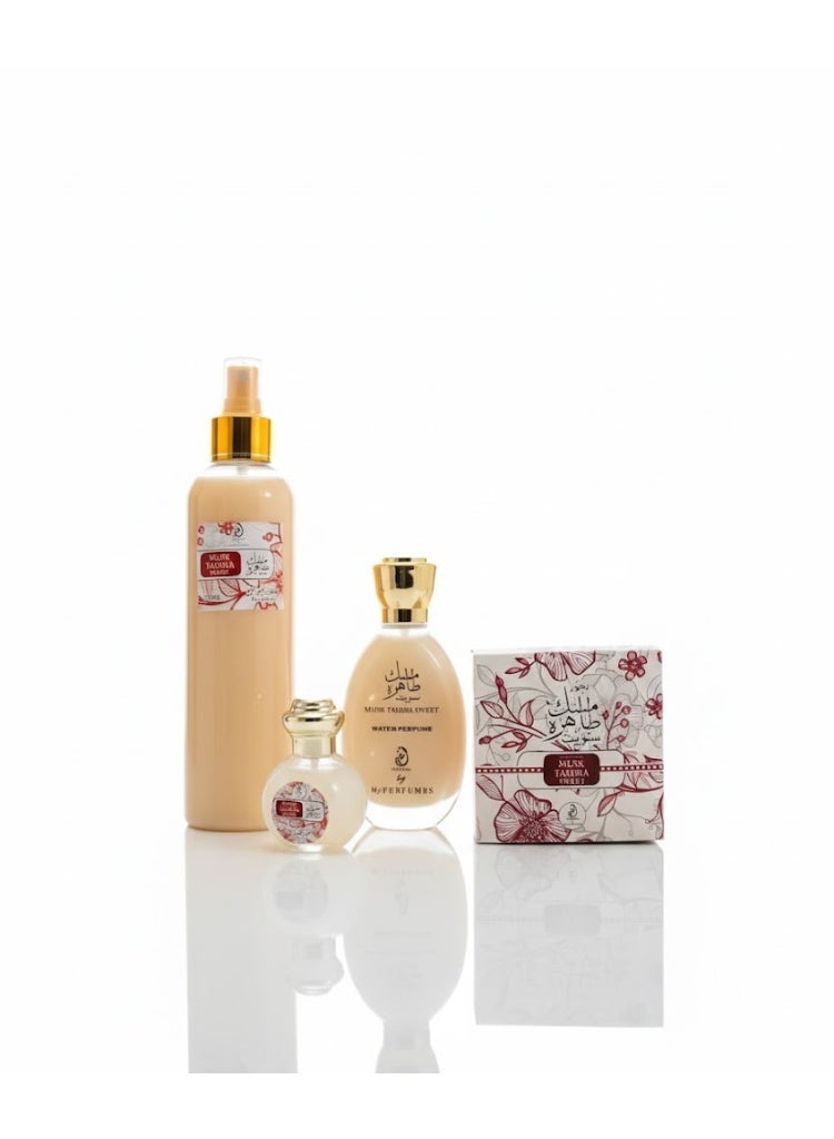 Arabiyat My Perfumes Musk Al Tahara Collection – 4-Piece Musk Al Tahara Gift Set for Women: Incense, Body Spray, Milky Perfume, and Concentrated Perfume - Image 1