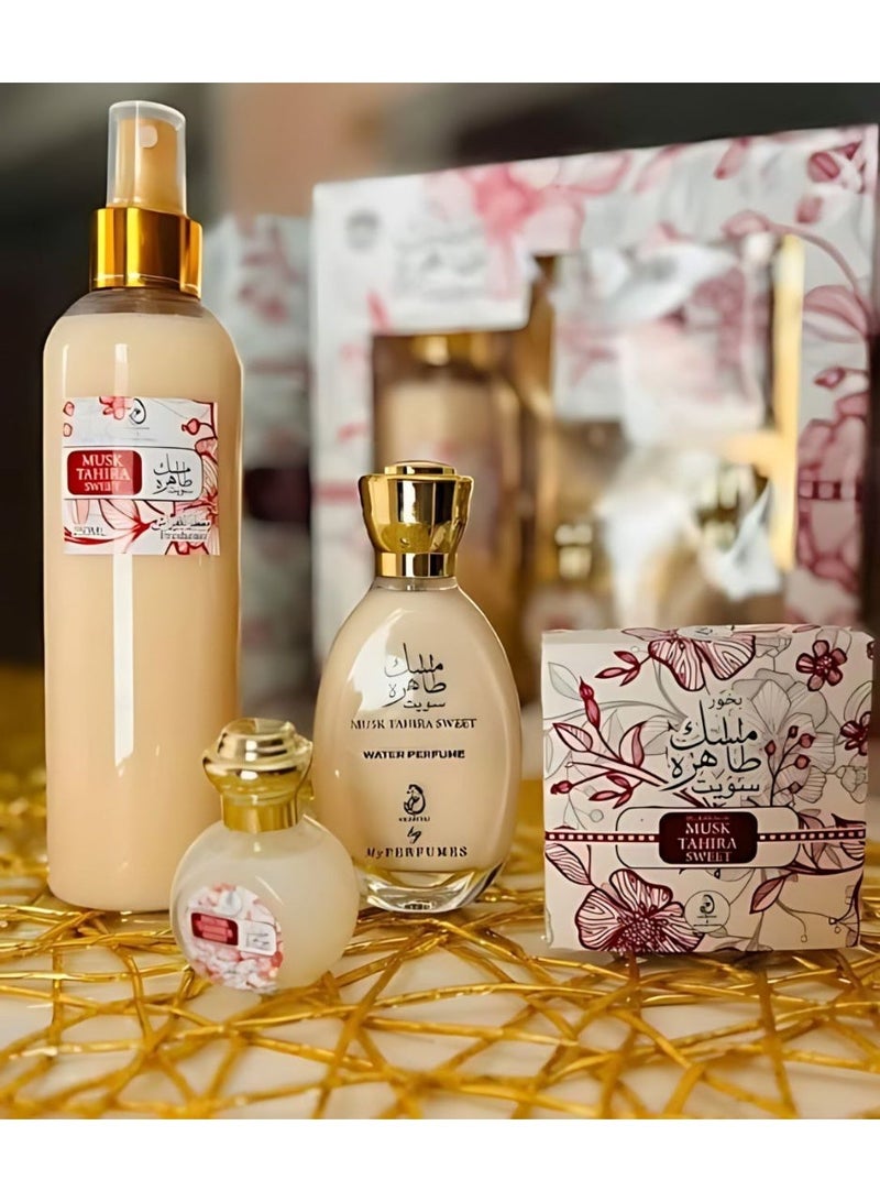 Arabiyat My Perfumes Musk Al Tahara Collection – 4-Piece Musk Al Tahara Gift Set for Women: Incense, Body Spray, Milky Perfume, and Concentrated Perfume - Image 2