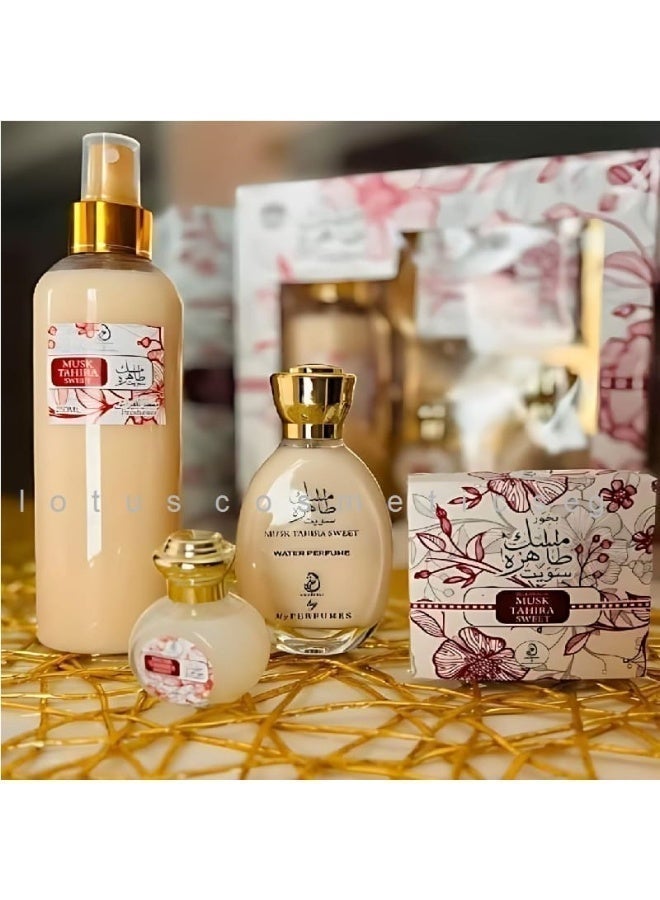Arabiyat My Perfumes Musk Al Tahara Collection – 4-Piece Musk Al Tahara Gift Set for Women: Incense, Body Spray, Milky Perfume, and Concentrated Perfume - Image 4
