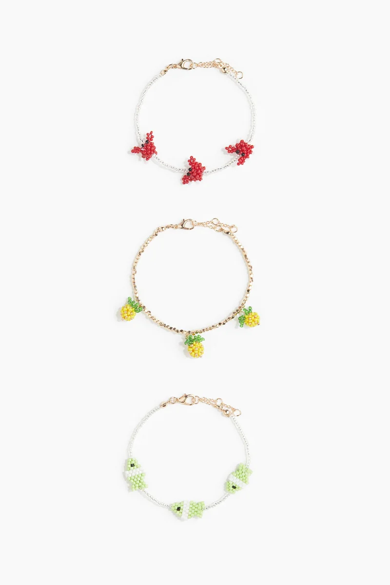 اتش اند ام أساور خرز 3 قطع