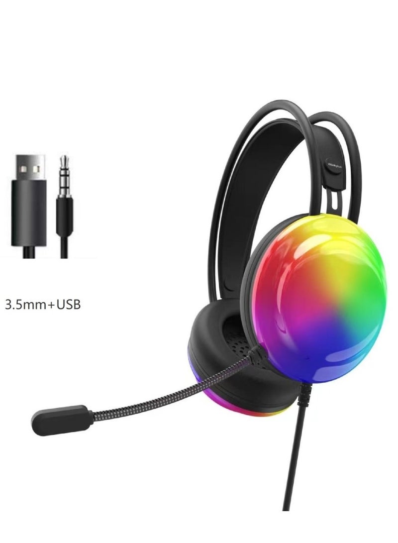 G30B Headphone Set - RGB Lighting, 50mm High Definition Microphone, Surround Sound, and Precision Microphone - 1.8m Cable – Black - Image 3