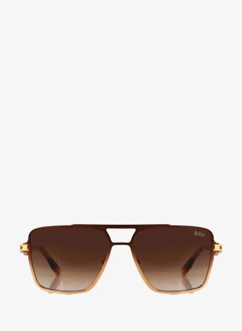 لي كوبر Polarized Sunglasses Brown+gold Frame Gradient  Brown Mirror Lens 58mm  - LCM10246C3