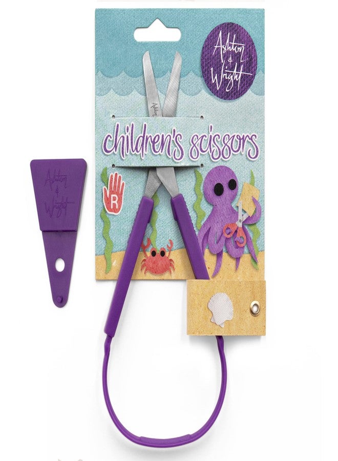 Ashton and Wright - Self-Opening Scissors with Protective Guard - Purple - Ambidextrous - Image 1