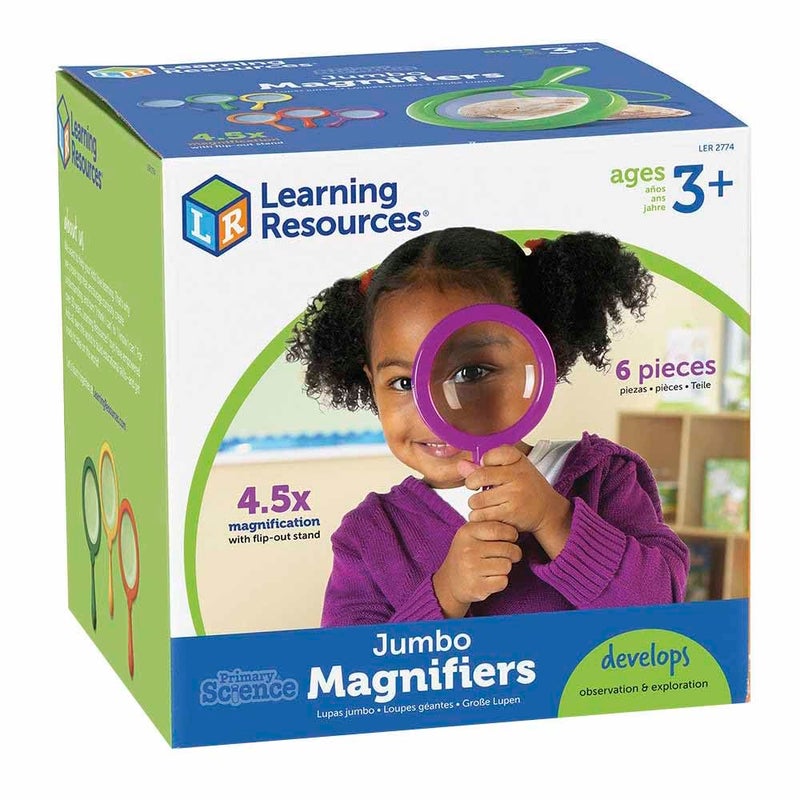 Learning Resources Jumbo Magnifiers - 6 Pieces, Ages 3+ Toddler Learning Toys, Exploration Toys for Kids, Magnifiers for Kids,Back to School Supplies, Teacher Supplies - Image 4