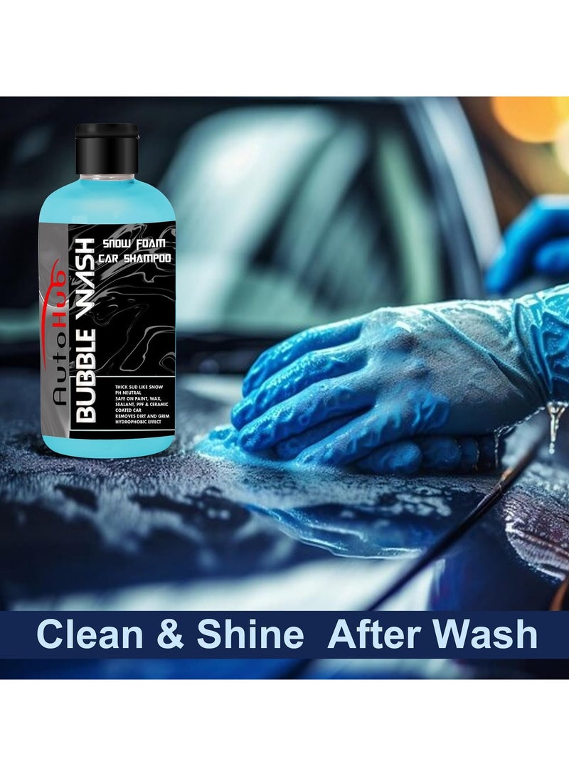 Auto Hub Car Wash Shampoo Concentrate - pH Neutral for Safe Car Cleaning Thick Snow Foam Car Shampoo for Removing Tough Dirt- 300ml Blue - Image 3