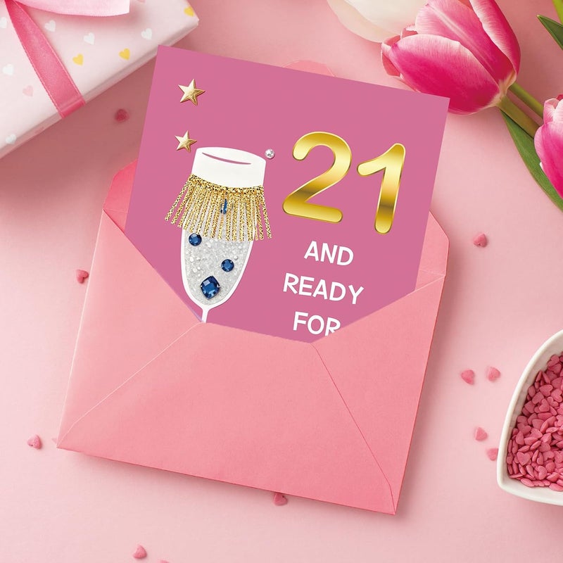 21st Birthday Card for Her,Funny 21st Birthday Gifts & Decorations for Women，21 Year Old Birthday Gifts Ideas for Girl Sister Daughter Friend Bestie - Image 4