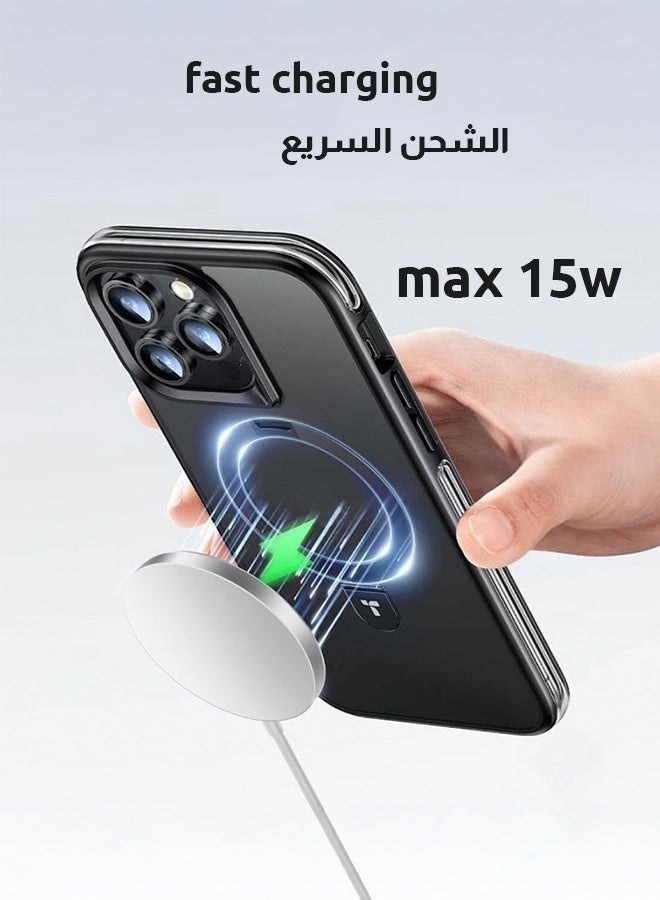 Magnetic Wireless Charger, MagSafe Compatible Fast Charging Pad for iPhone 15/14/13/12 Series, Max 15W, Strong Magnet, Dual USB-A & USB-C Ports – for AirPods & MagSafe Case Devices - Image 2
