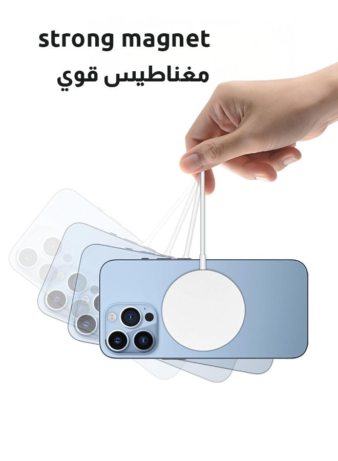 Magnetic Wireless Charger, MagSafe Compatible Fast Charging Pad for iPhone 15/14/13/12 Series, Max 15W, Strong Magnet, Dual USB-A & USB-C Ports – for AirPods & MagSafe Case Devices - Image 3