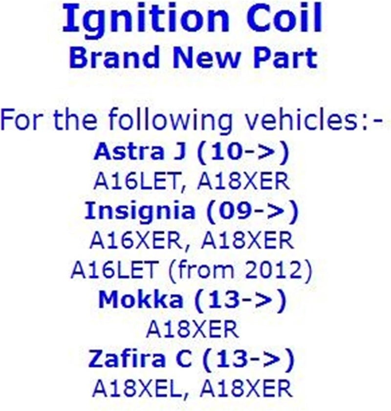 QASULER Petrol Cassette Ignition Coil for Opel Astra J MK6 - Image 3