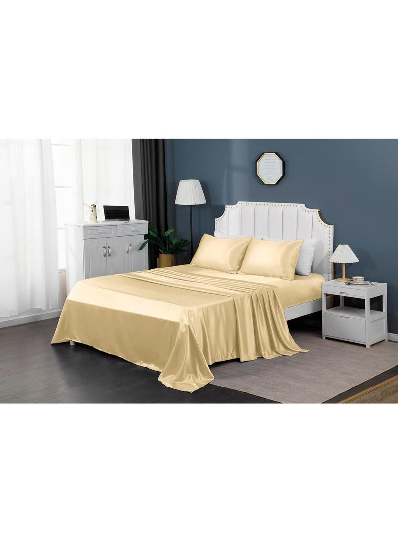 2-Pack Satin Pillowcase for Hair and Skin, Silky Soft Pillow Covers with Envelope Closure, Cooling Smooth Bedding Pillowcase Standard Size (Champagne, 20x26 Inch) - Image 4