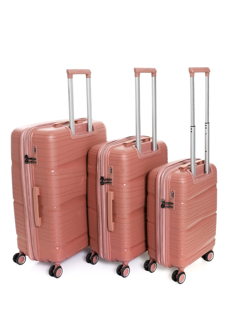 Crossland - CROSSLAND Unbreakable Trolley Luggage Suitcases TSA Lock and Double Expandable Zipper Provide 25% Extra Space - 3 Pcs Set - Image 1