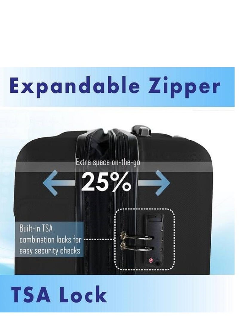 Crossland - CROSSLAND Unbreakable Trolley Luggage Suitcases TSA Lock and Double Expandable Zipper Provide 25% Extra Space - 3 Pcs Set - Image 1