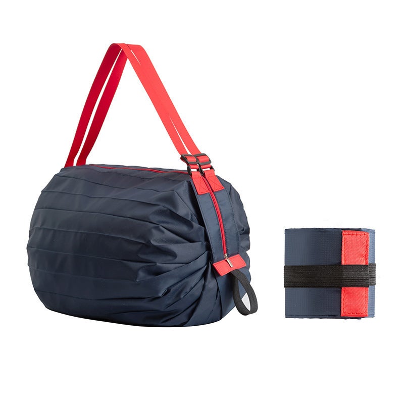 Japanese Foldable Eco-Friendly Shopping Bag Travel Shoulder Portable Thickened Grocery Bag Supermarket Eco-Friendly Bag Portable Bag Navy blue 