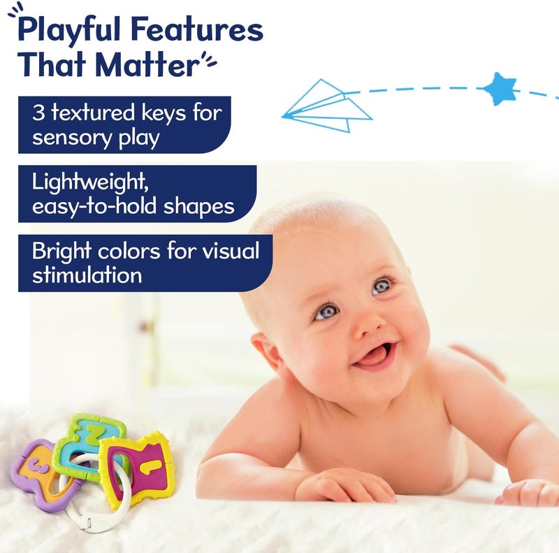 Chicco Baby Senses Easy Grasp Keys Rattle for Babies 3-18 Months - Image 5