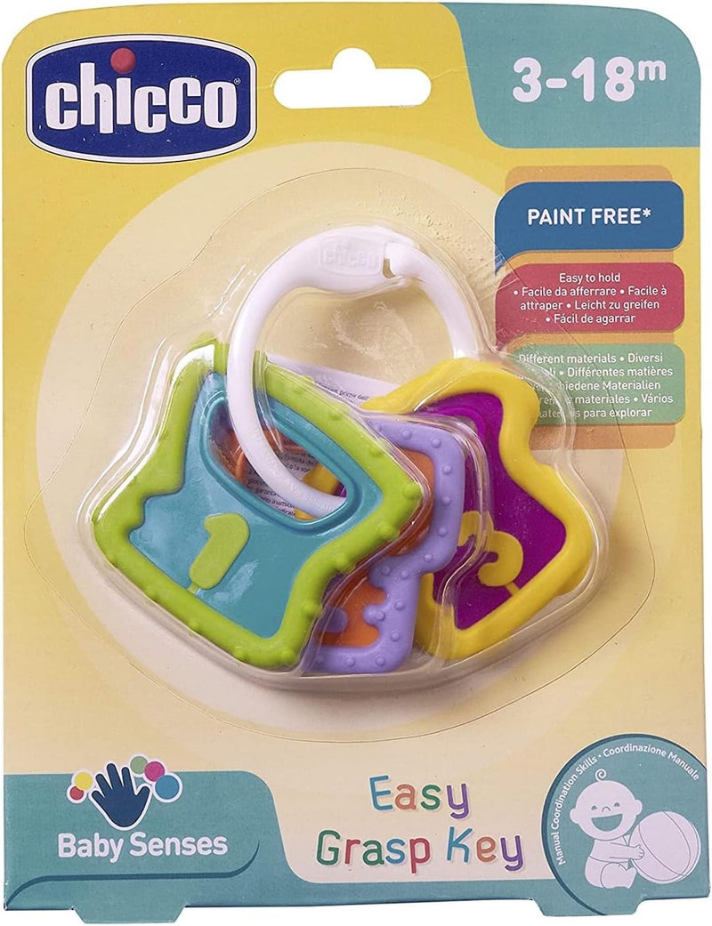 Chicco Baby Senses Easy Grasp Keys Rattle for Babies 3-18 Months - Image 1