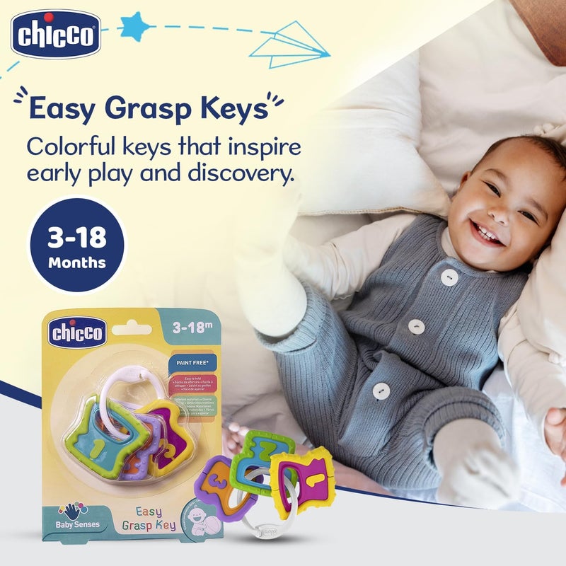 Chicco Baby Senses Easy Grasp Keys Rattle for Babies 3-18 Months - Image 3