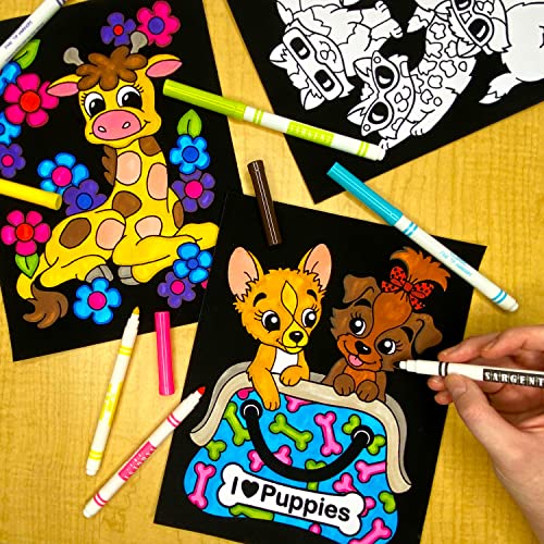 Stuff2Color حزمة سوبر من 18 ملصق تلوين فuzzy (إصدار الحيوانات اللطيفة) - مجموعة الفنون والحرف للأطفال، الفتيات، والأولاد - مثالية للأطفال الصغار كمشروع وقت هادئ أو نشاط عائلي داخلي. (1 حزمة) - Image 3