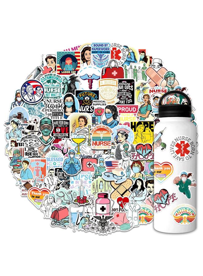 Bluejw 100 Series Of Nurse's Day Stickers Cartoon International Nurse's Day Doctor Stethoscope Graffiti Stickers Luggage Stickers - Image 1