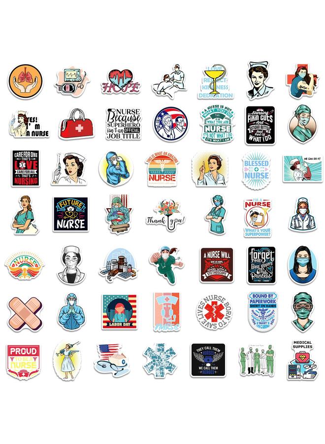 Bluejw 100 Series Of Nurse's Day Stickers Cartoon International Nurse's Day Doctor Stethoscope Graffiti Stickers Luggage Stickers - Image 4