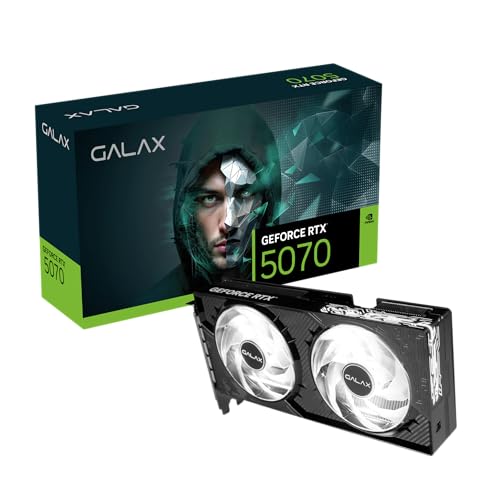 Galax GeForce RTX 5070 1-Click OC 12GB GDDR7 GPU Overclockable Graphics Card | DLSS 4, Ray Tracing, PCIe 5.0 | 192-bit, 28Gbps, 8K | HDMI 2.1b & DP 2.1b | Dual 92mm Fans | LED Lighting Effects - Black - Image 1
