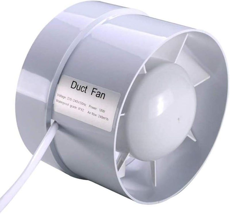 White Silent Inline Exhaust Fan For Kitchen Bathroom Toilet Duct Ventilation Air Clean - Image 2