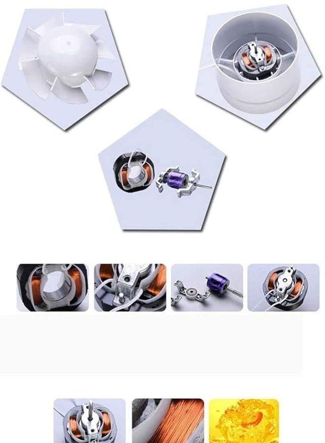 White Silent Inline Exhaust Fan For Kitchen Bathroom Toilet Duct Ventilation Air Clean - Image 5