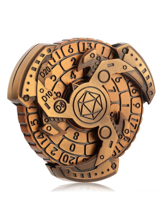 DNDND Metal Dice Roulette 7 In 1,All In 1 D&D Spinner Metal Dice With Gorgeous Gift Box For Dungeons And Dragon And Tabletop Game (Brass) - Image 1