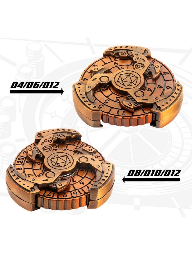 DNDND Metal Dice Roulette 7 In 1,All In 1 D&D Spinner Metal Dice With Gorgeous Gift Box For Dungeons And Dragon And Tabletop Game (Brass) - Image 5