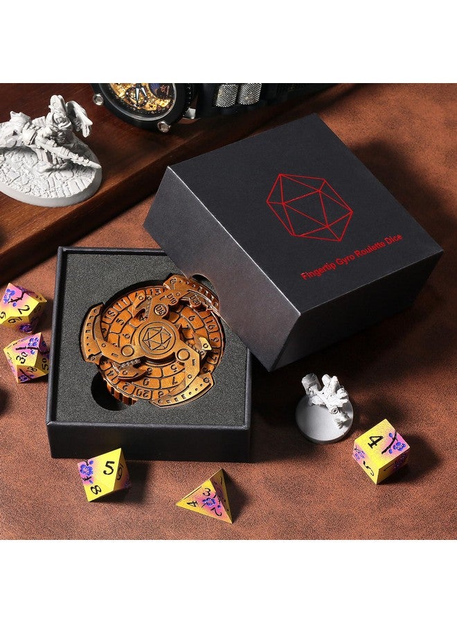 DNDND Metal Dice Roulette 7 In 1,All In 1 D&D Spinner Metal Dice With Gorgeous Gift Box For Dungeons And Dragon And Tabletop Game (Brass) - Image 4