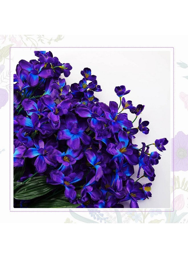 Waydress Waydress 32 Pieces 27 Inches Artificial Purple Blue Orchid Faux Flowers Purple Orchids Silk Flowers for Wedding Dinning Home Restaurant Decoration Bridal Bouquet Corsage Boutonniere Wreath Decor  - Image 4